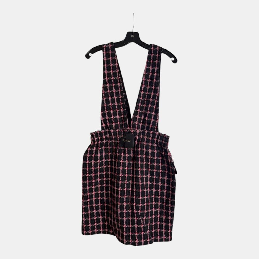 NWT MAJE WOMEN'S CHECK TWEED MINI DRESS FUCHSIA SIZE US 8 FR 40 - Picture 13 of 13